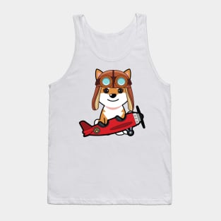 Cute orange dog is in a vintage airplane Tank Top